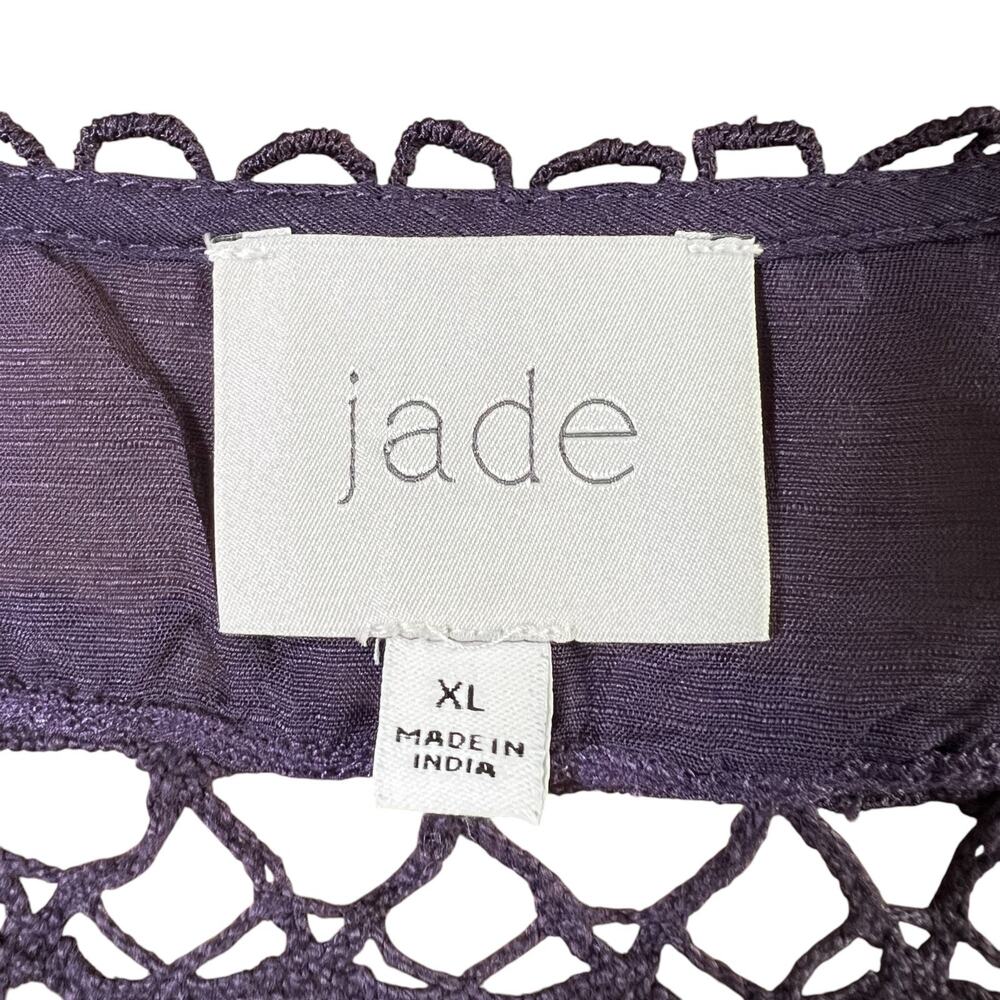 Jade Womens Boho Sheer Crochet Top Purple Size Extra Large Festival Fairy Dainty - Picture 4 of 4